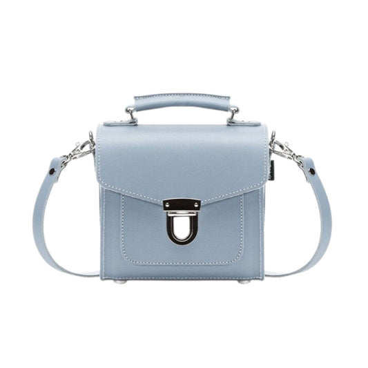 Handmade Leather Sugarcube Handbag - Lilac Grey
