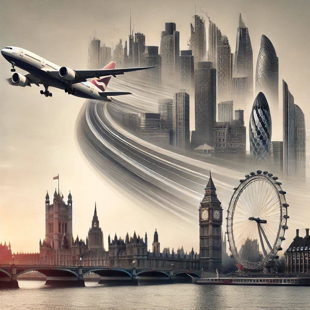 London Dreamscape Jet Canvas