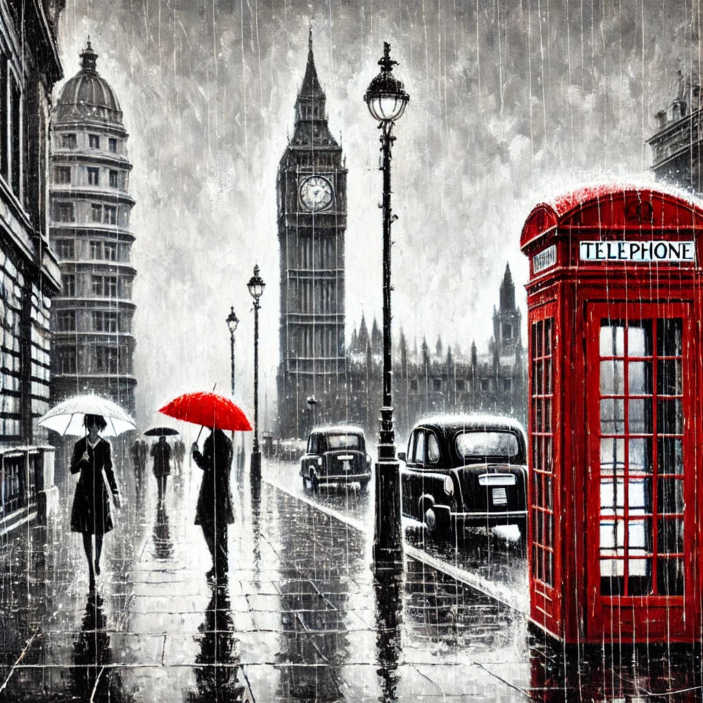 London Rain Stroll Canvas