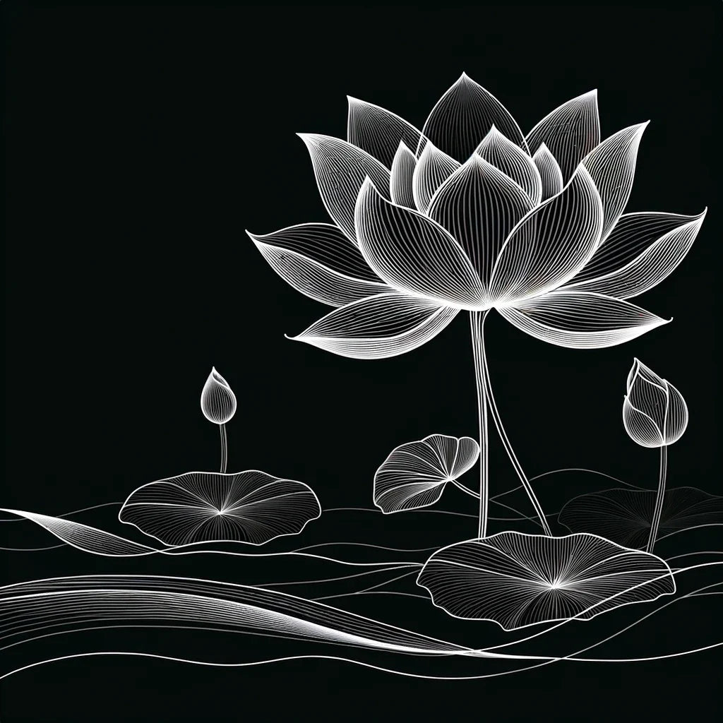 Lotus Noir Elegance Canvas