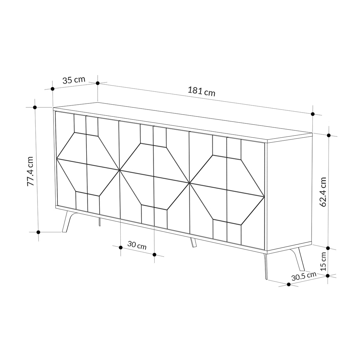 Dune Console Sideboard Display Unit 183cm