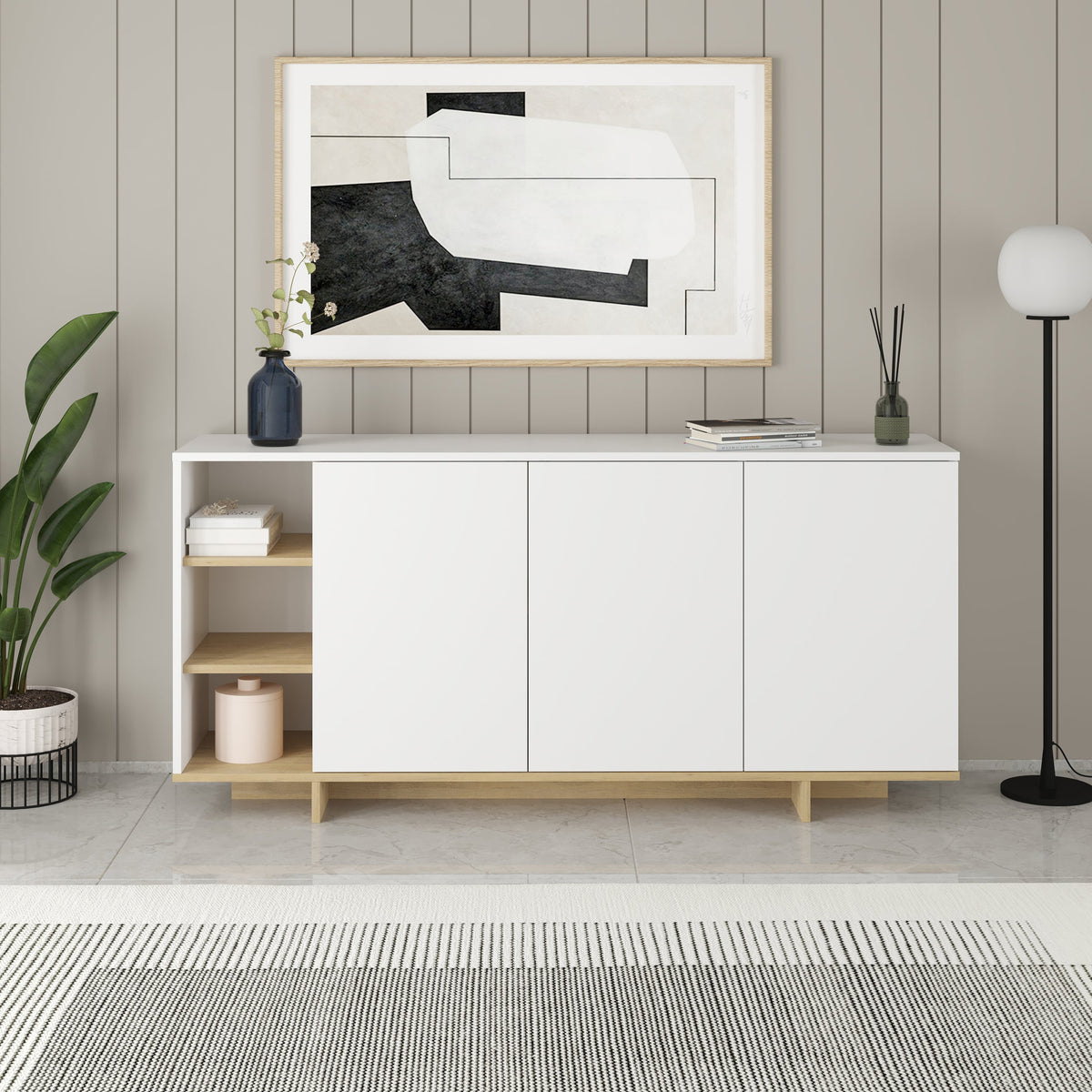 Stockton Modern Console Unit with Open Shelves
