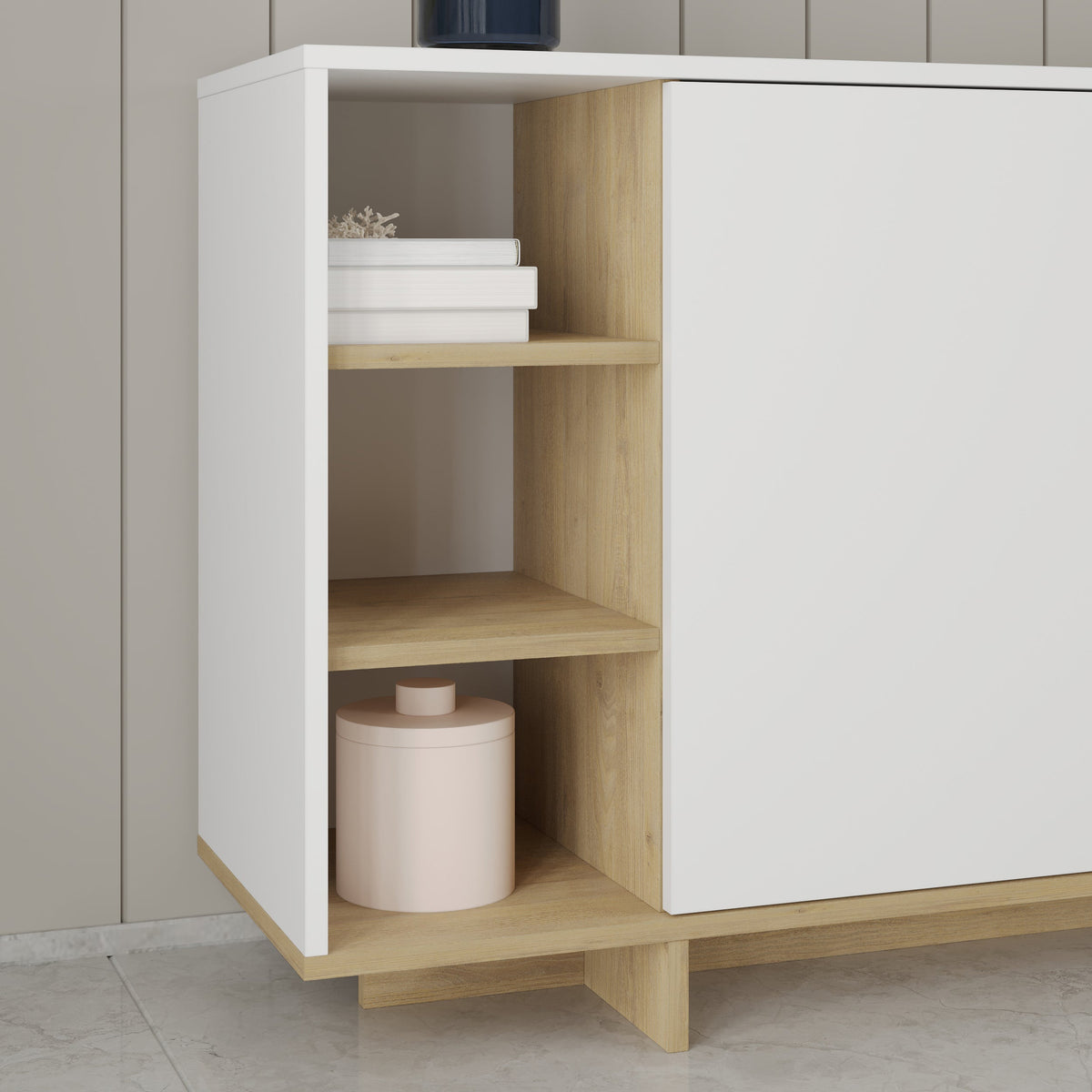 Stockton Modern Console Unit with Open Shelves