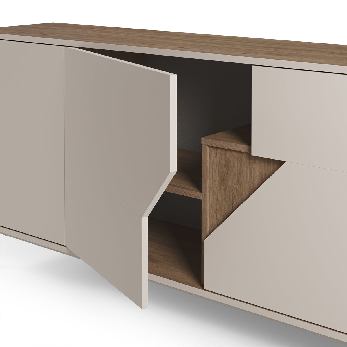 Vesco Modern Sideboard Natural Oak Sandstone 150cm