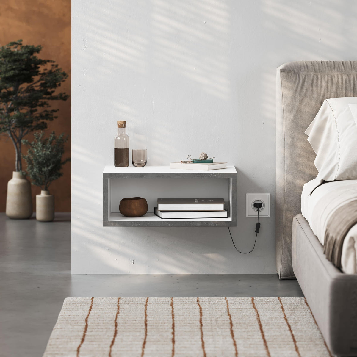 Brik Wall Mounted Bedside Table – Floating Nightstand – Modern Design