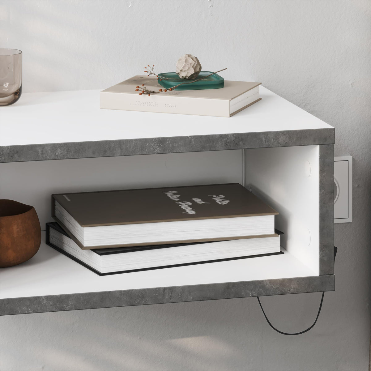 Brik Wall Mounted Bedside Table – Floating Nightstand – Modern Design