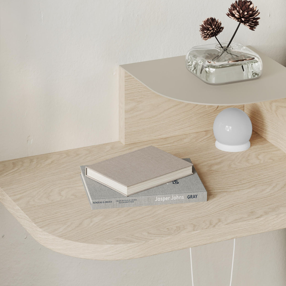 Luno Floating Bedside Shelf with LED Reading Light