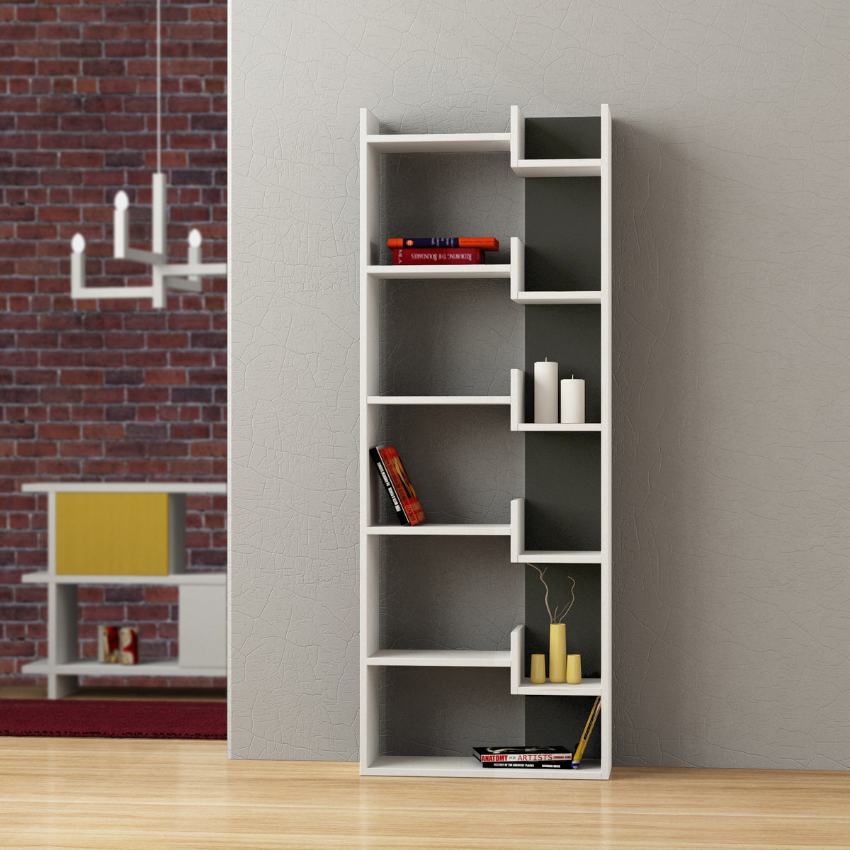 Oppa Modern Bookcase Display Unit Tall 162.4cm