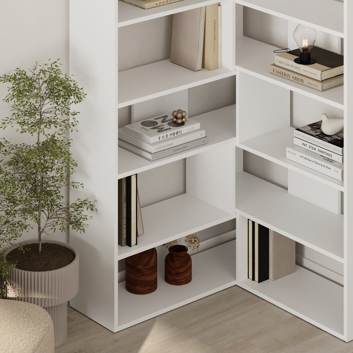Molly Modern Corner Multipurpose Bookcase Display Unit No.4 Tall 179 cm