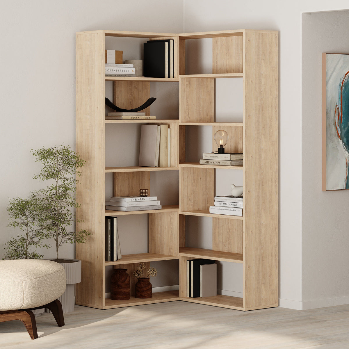 Molly Modern Corner Multipurpose Bookcase Display Unit No.4 Tall 179 cm