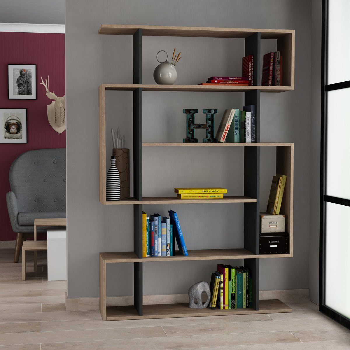 Mito Modern Bookcase Display Tall 161cm