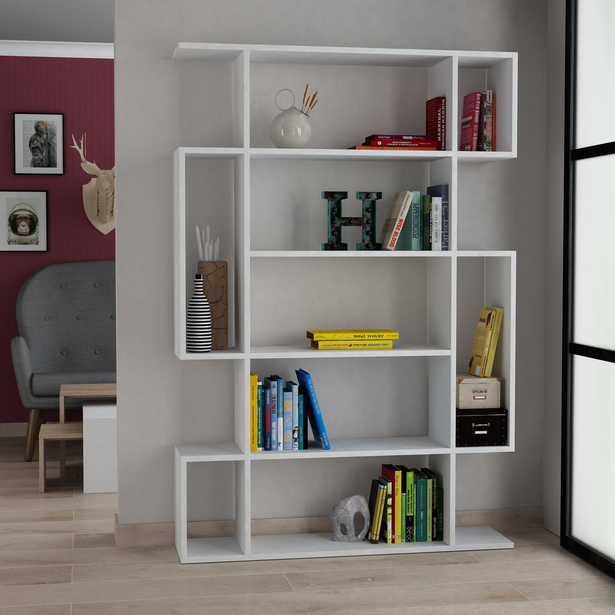 Mito Modern Bookcase Display Tall 161cm