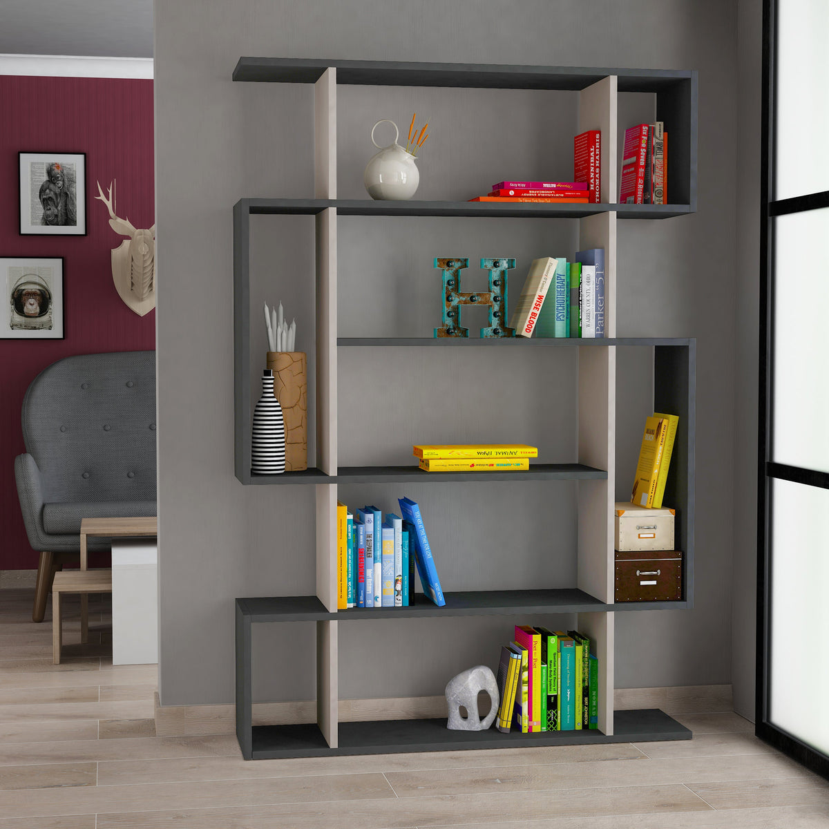 Mito Modern Bookcase Display Tall 161cm