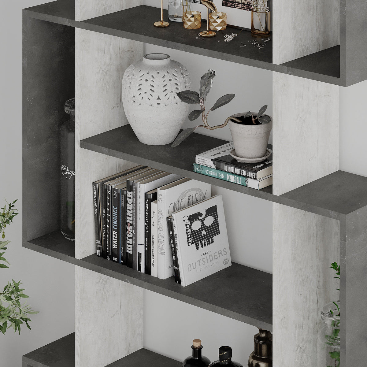 Mito Modern Bookcase Display Tall 161cm