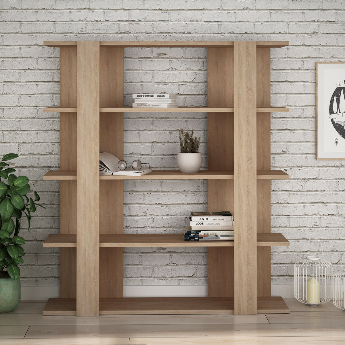Tita Modern Bookcase Display Unit Medium 122cm