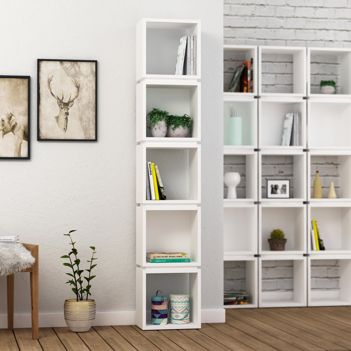 Multi Modern Bookcase Display Unit Tall 167cm