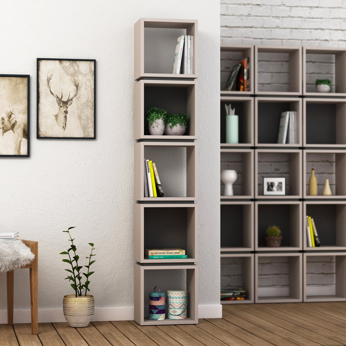 Multi Modern Bookcase Display Unit Tall 167cm