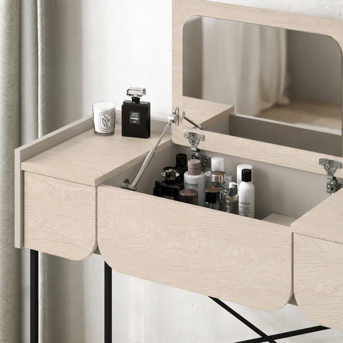 Terra Dressing Table with Mirror and 2 Drawers