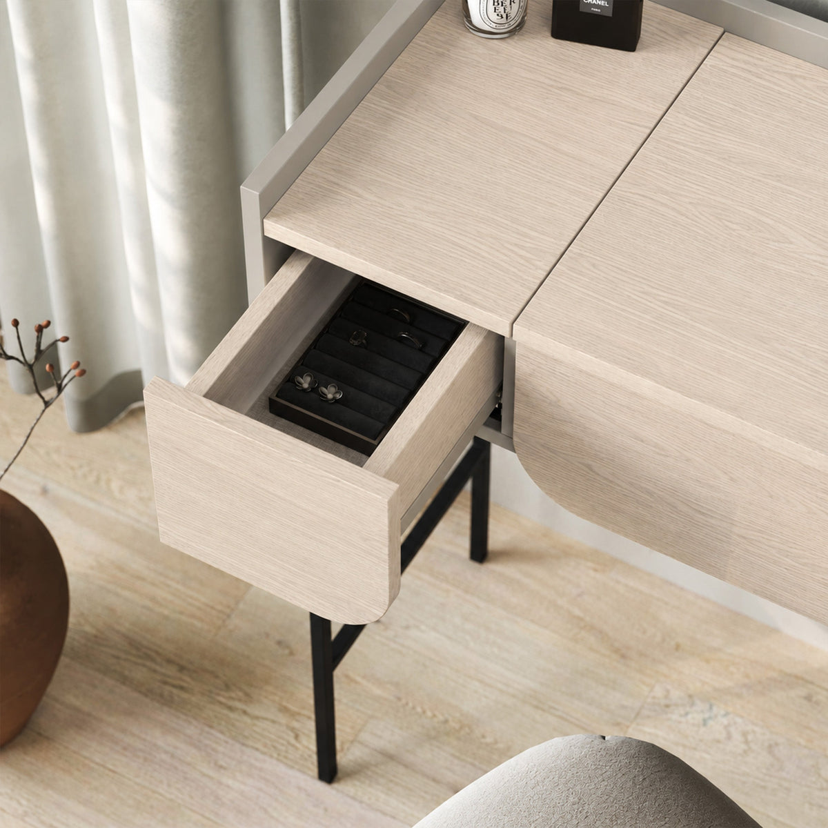 Terra Dressing Table with Mirror and 2 Drawers
