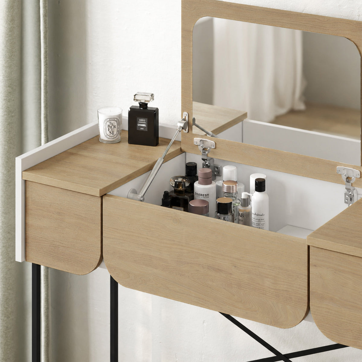 Terra Dressing Table with Mirror and 2 Drawers
