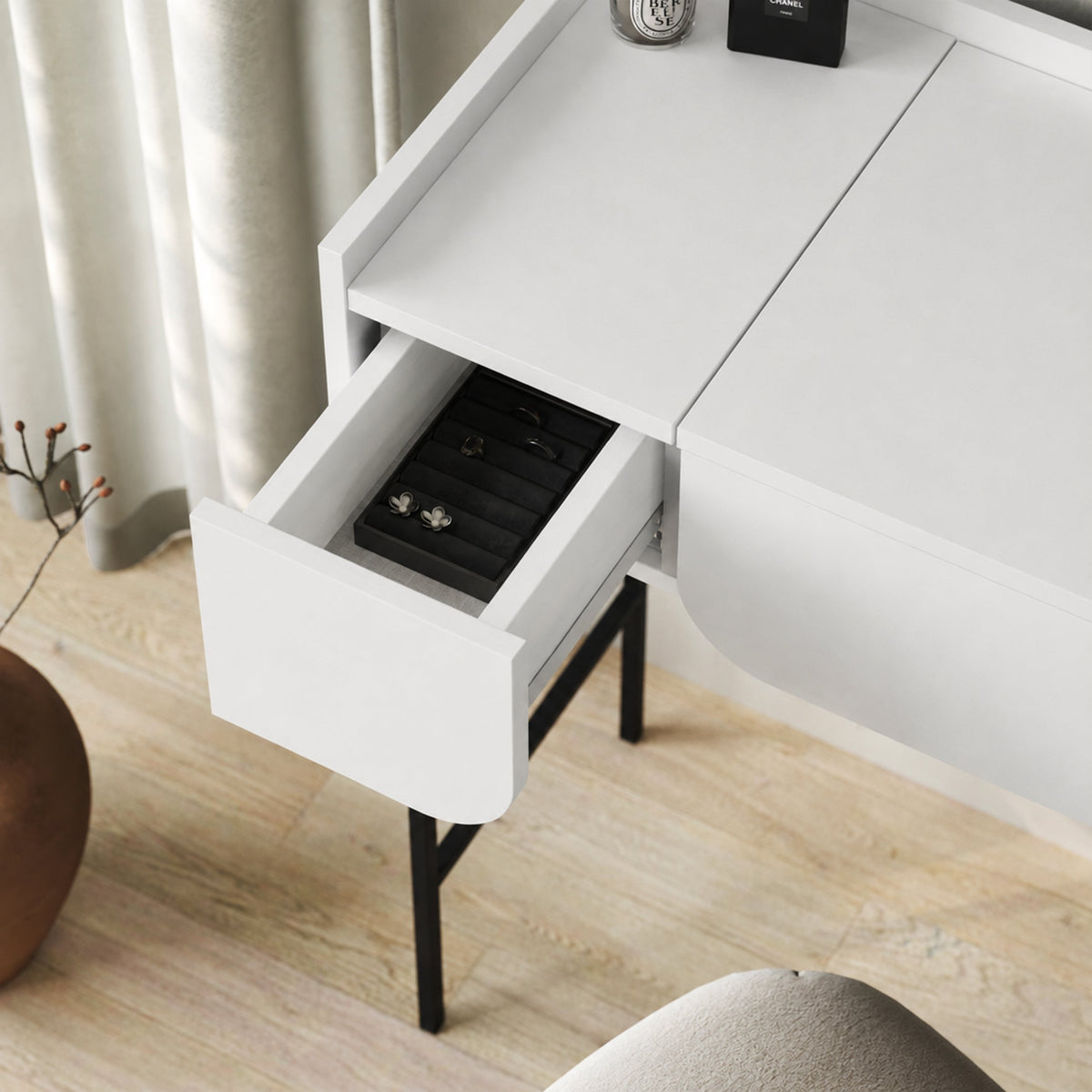 Terra Dressing Table with Mirror and 2 Drawers