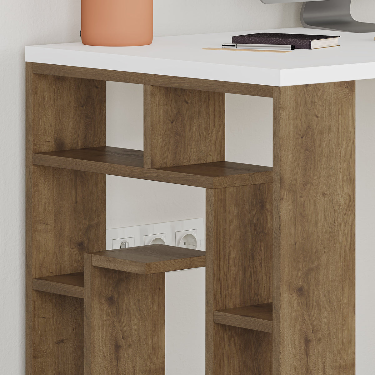 Labirent Modern Desk With Bookshelf Legs Width 137cm