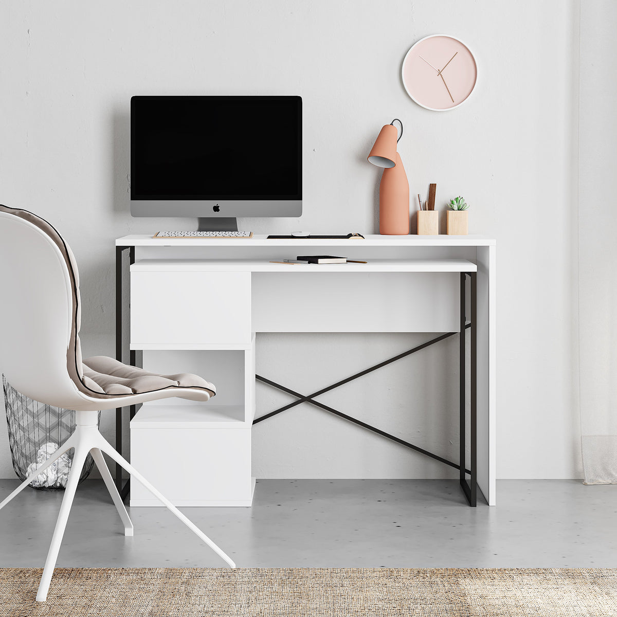 Badau Multi Purpose Working Table – Modern 2-in-1 Desk with Storage for Home Office or Study