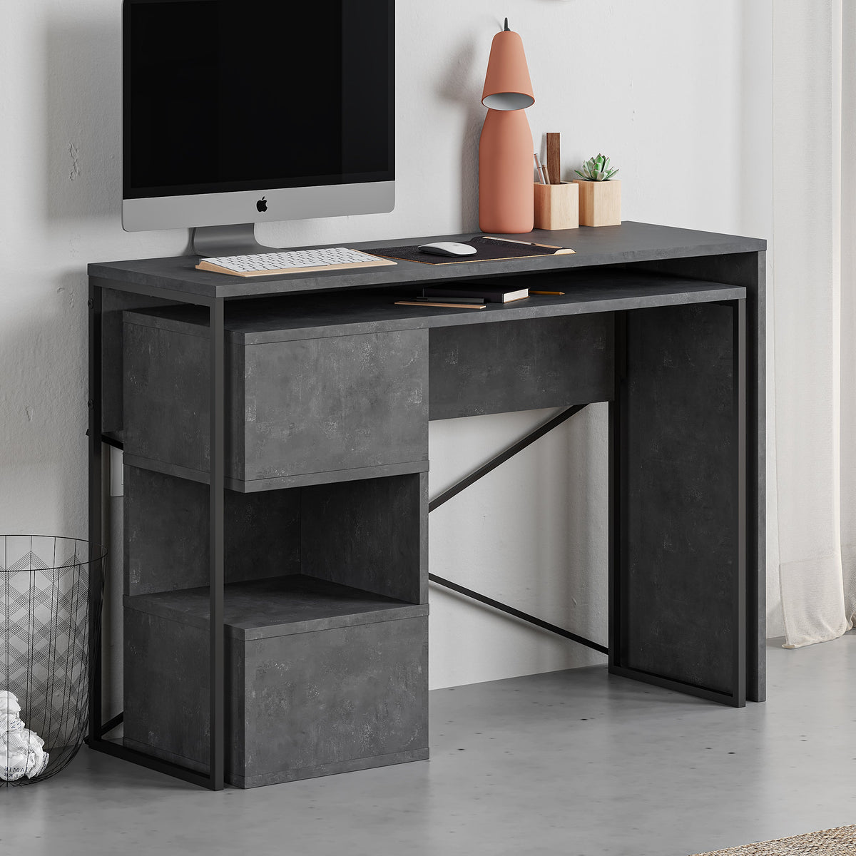 Badau Multi Purpose Working Table – Modern 2-in-1 Desk with Storage for Home Office or Study