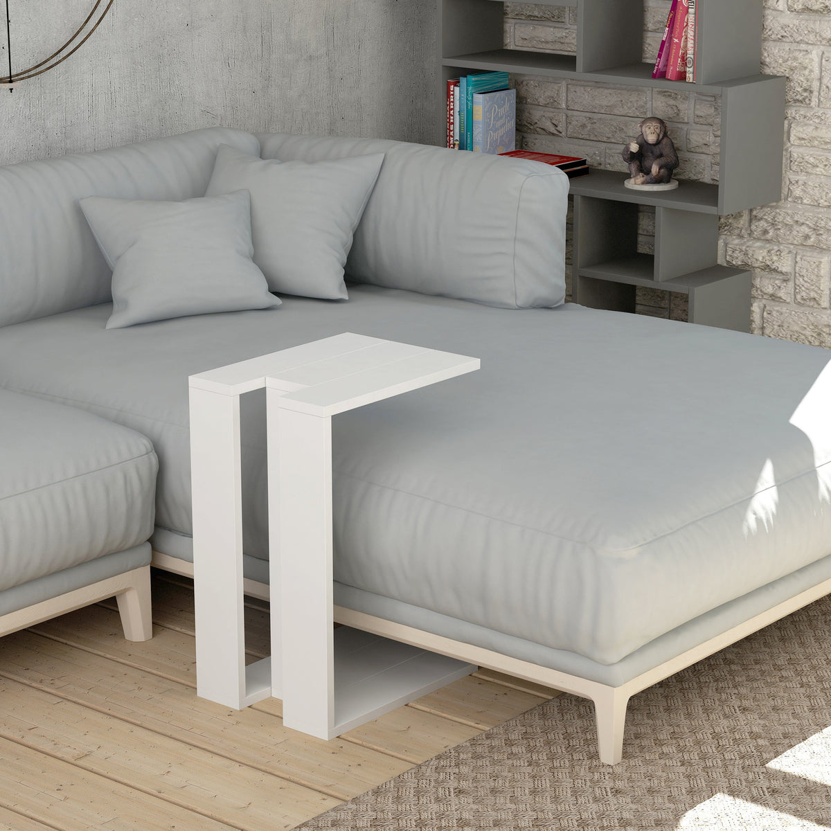 Muju Modern C Shape Table Multipurpose H 57cm