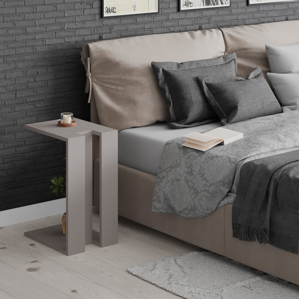 Muju Modern C Shape Table Multipurpose H 57cm