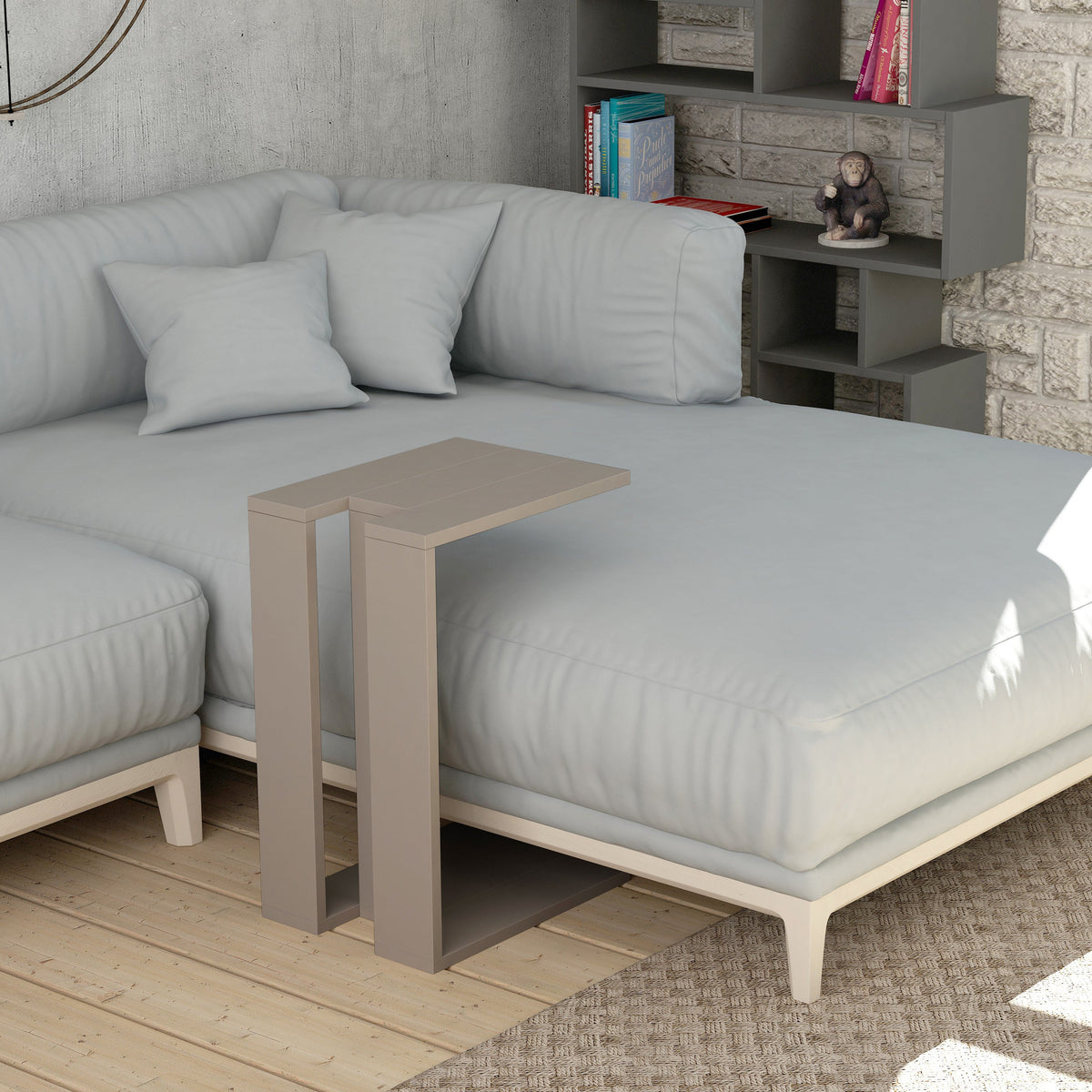 Muju Modern C Shape Table Multipurpose H 57cm