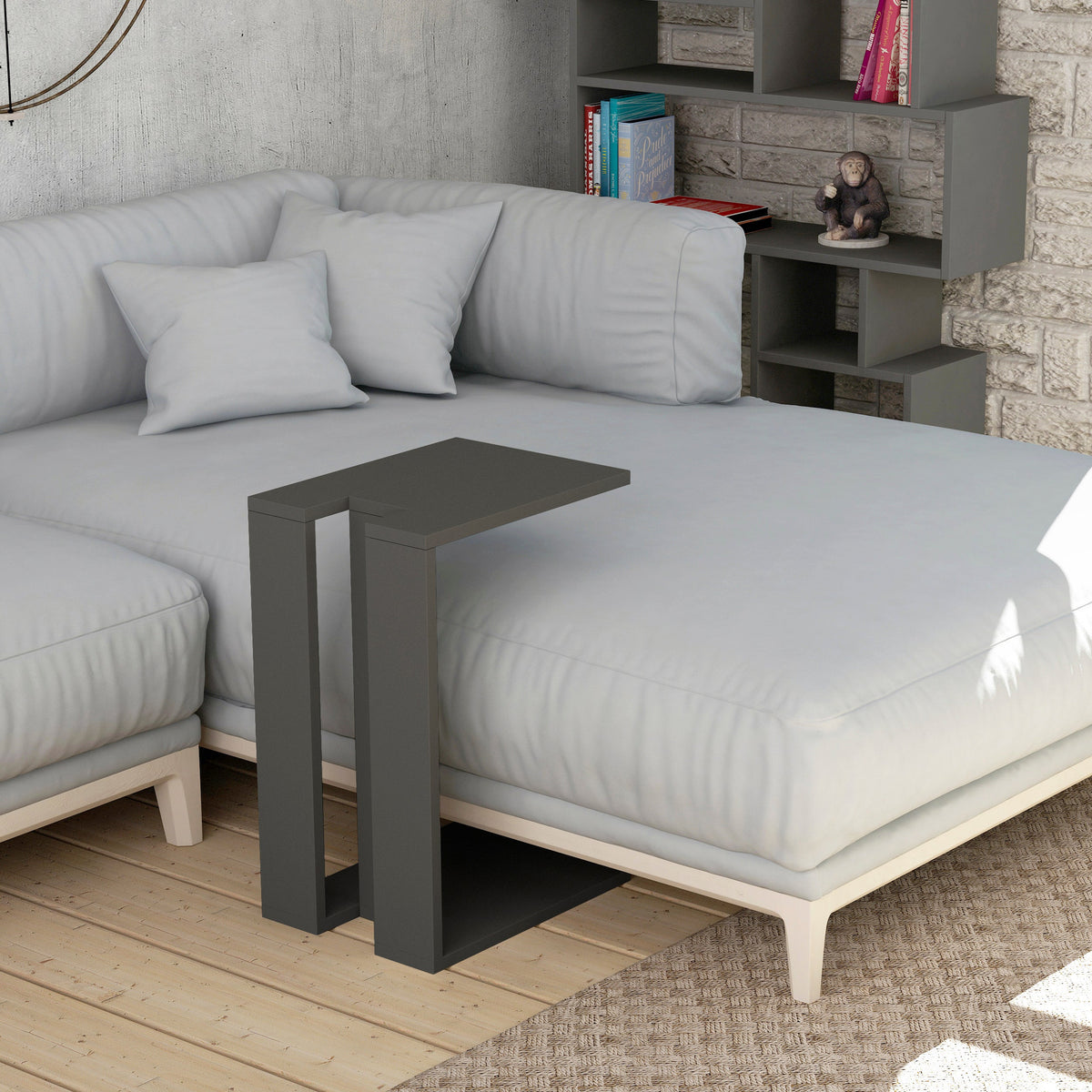 Muju Modern C Shape Table Multipurpose H 57cm
