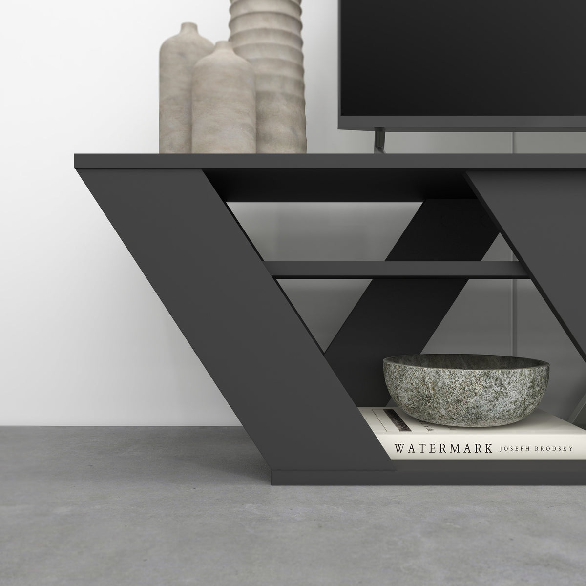 Ralla Modern TV Stand Multimedia Centre With Shelves 158cm