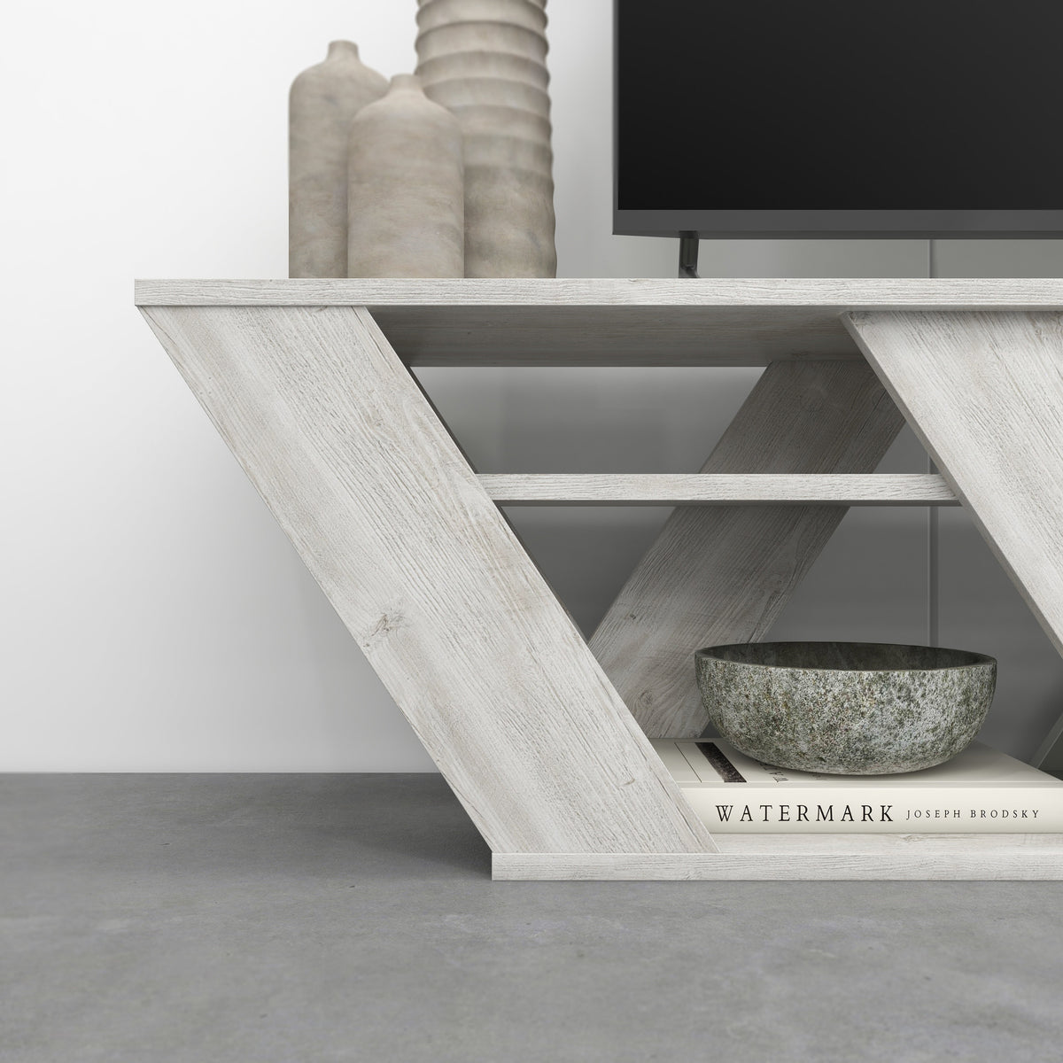 Ralla Modern TV Stand Multimedia Centre With Shelves 158cm