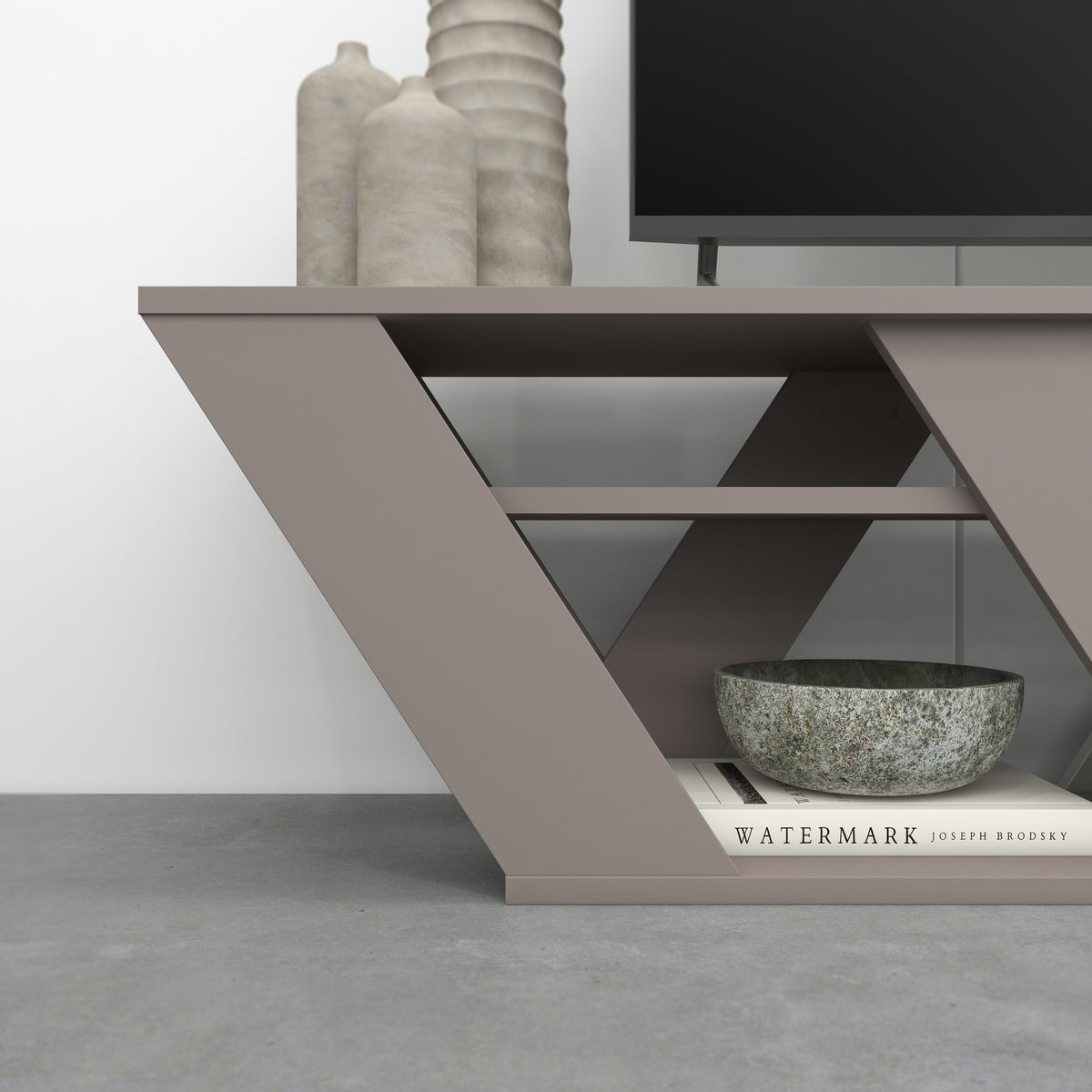 Ralla Modern TV Stand Multimedia Centre With Shelves 158cm