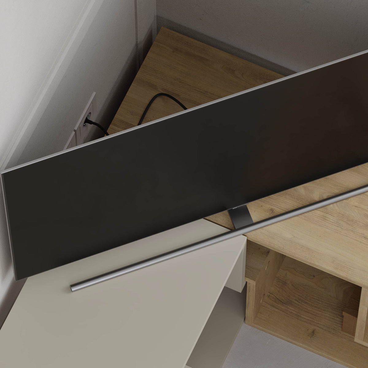 Glis Corner TV Unit – Modern TV Stand with Adjustable Shelves