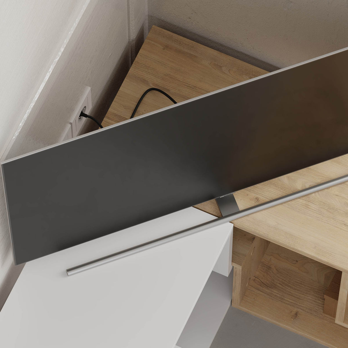 Glis Corner TV Unit – Modern TV Stand with Adjustable Shelves