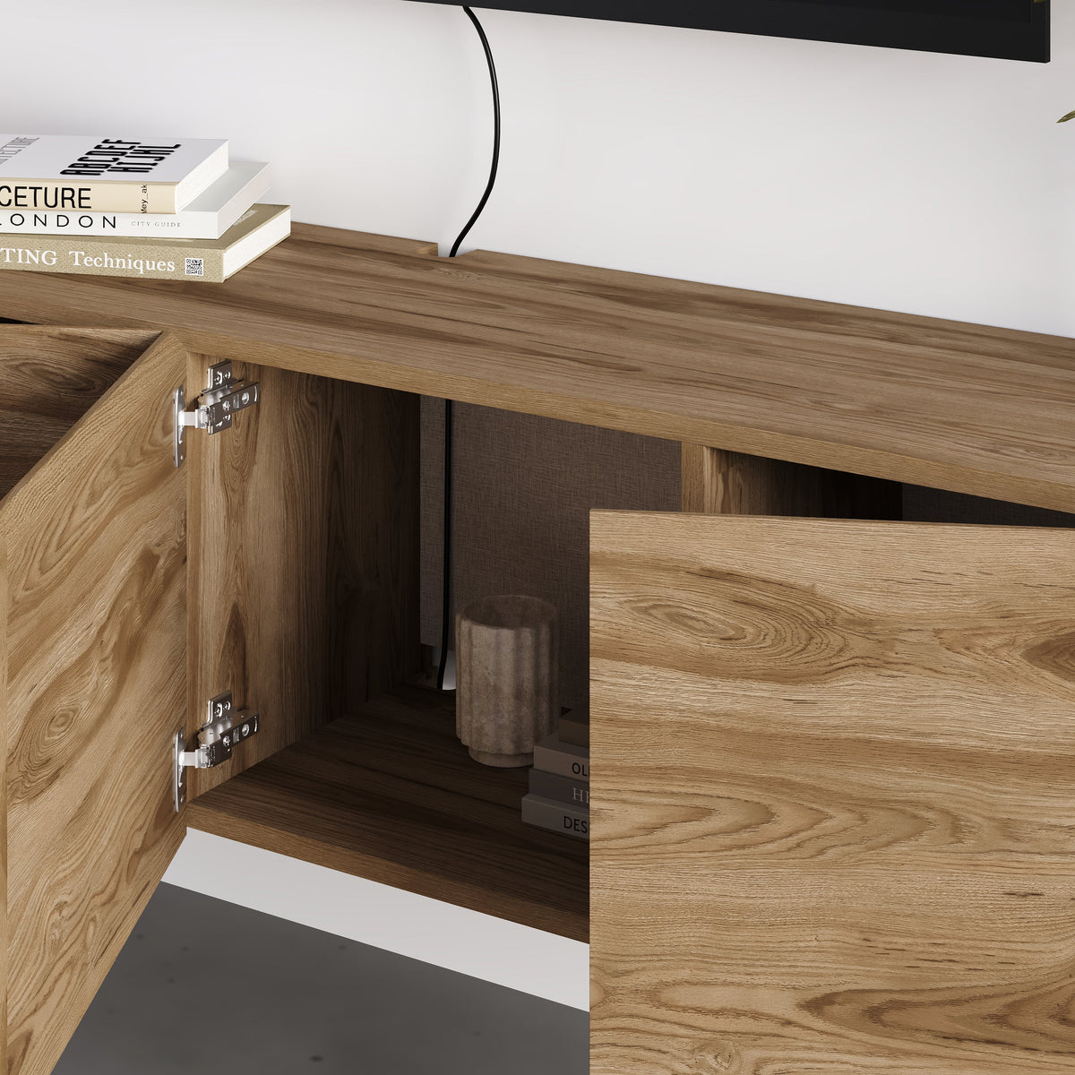 Combe Floating Wall-Mounted TV Unit 180cm (W) Soft-Close 4 Doors