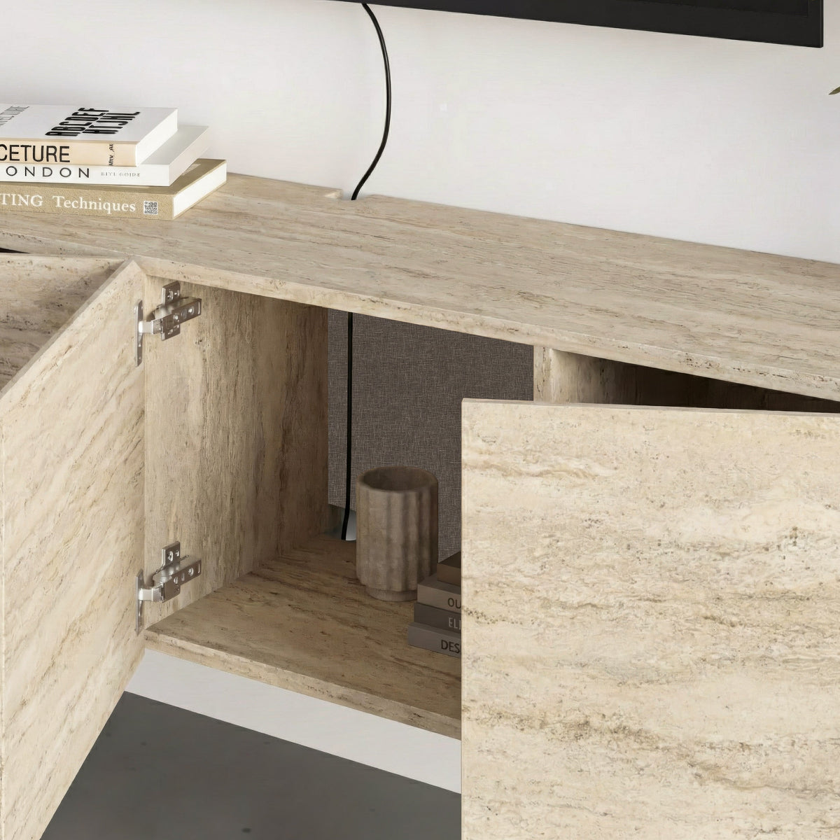 Combe Floating Wall-Mounted TV Unit 180cm (W) Soft-Close 4 Doors
