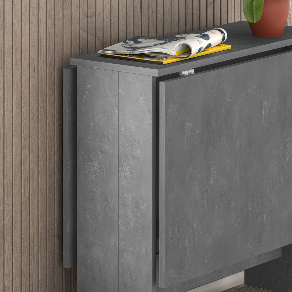Artemio Dining Table – Foldable – Retro Grey Finish