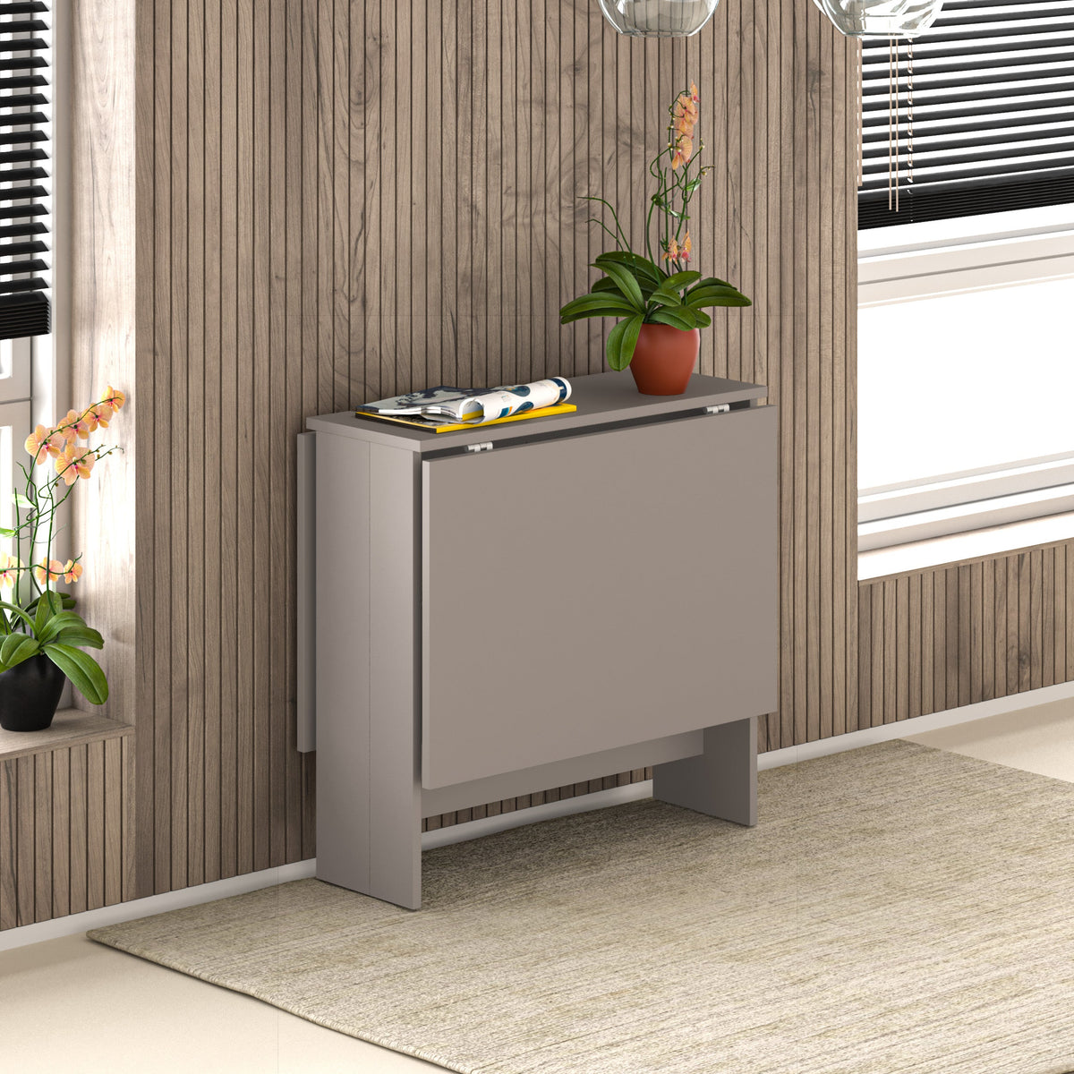 Artemio Dining Table – Foldable – Light Mocha Finish