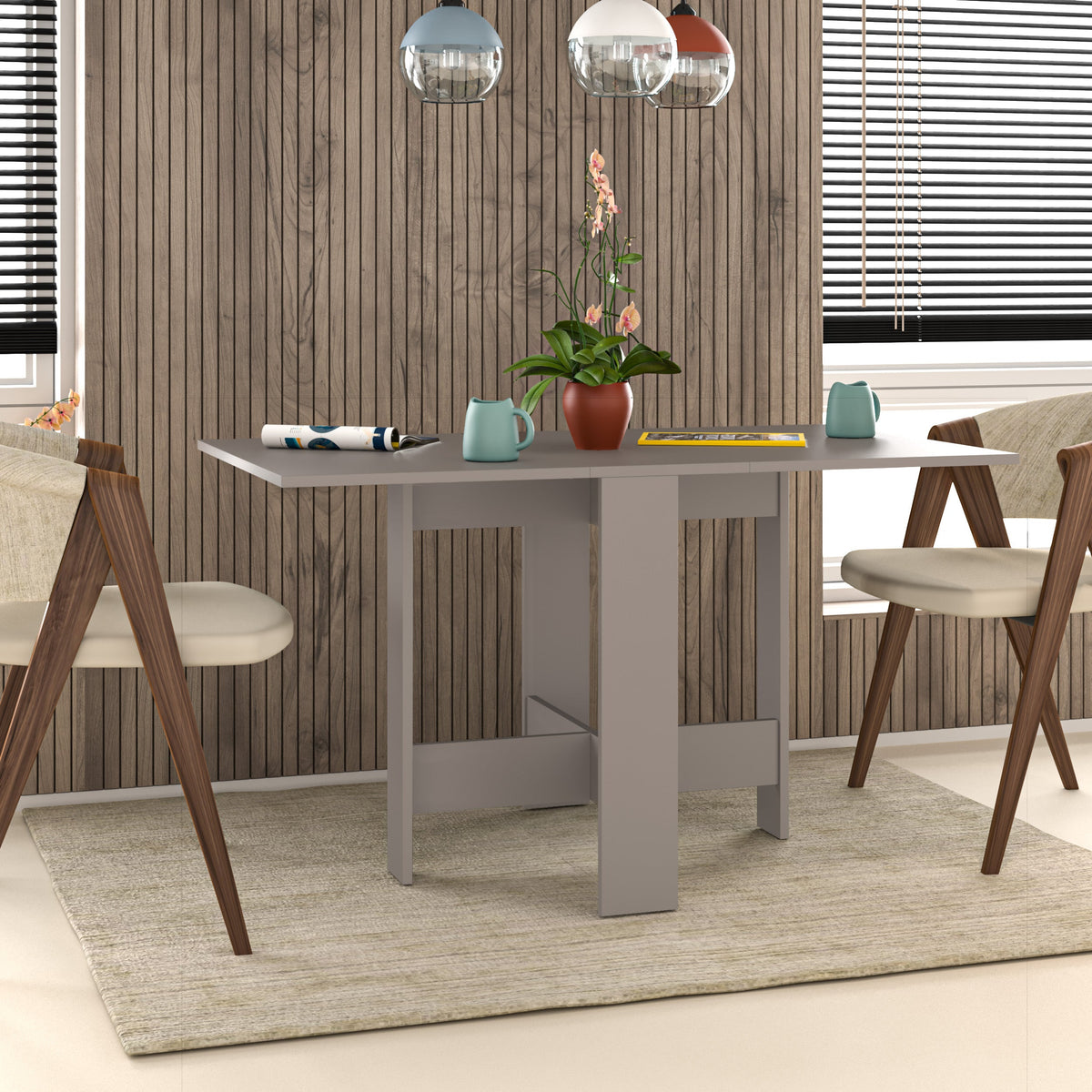 Artemio Dining Table – Foldable – Light Mocha Finish