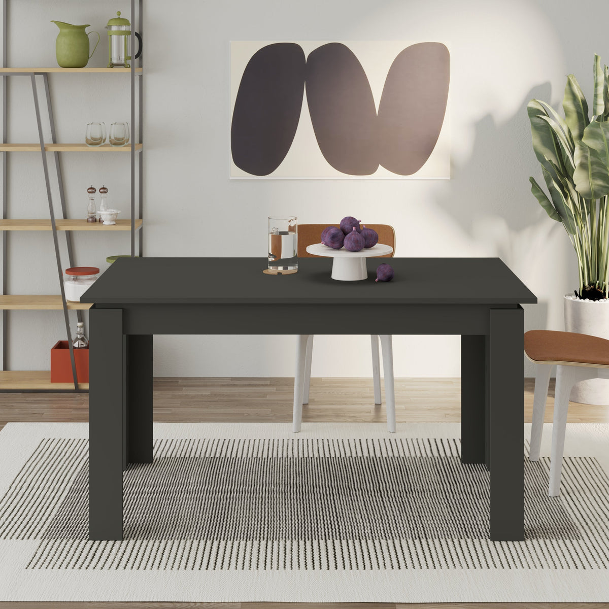Tolmen Extendable Dining Table – Anthracite - 120/170 cm Modern Dining Table