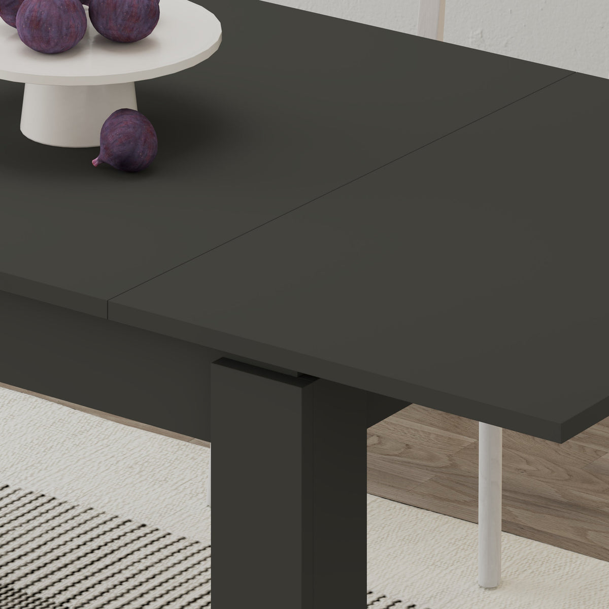 Tolmen Extendable Dining Table – Anthracite - 120/170 cm Modern Dining Table