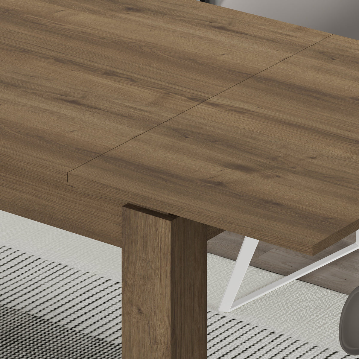 Tolmen Extendable Dining Table – Dark Oak - 120/170 cm Modern Dining Table