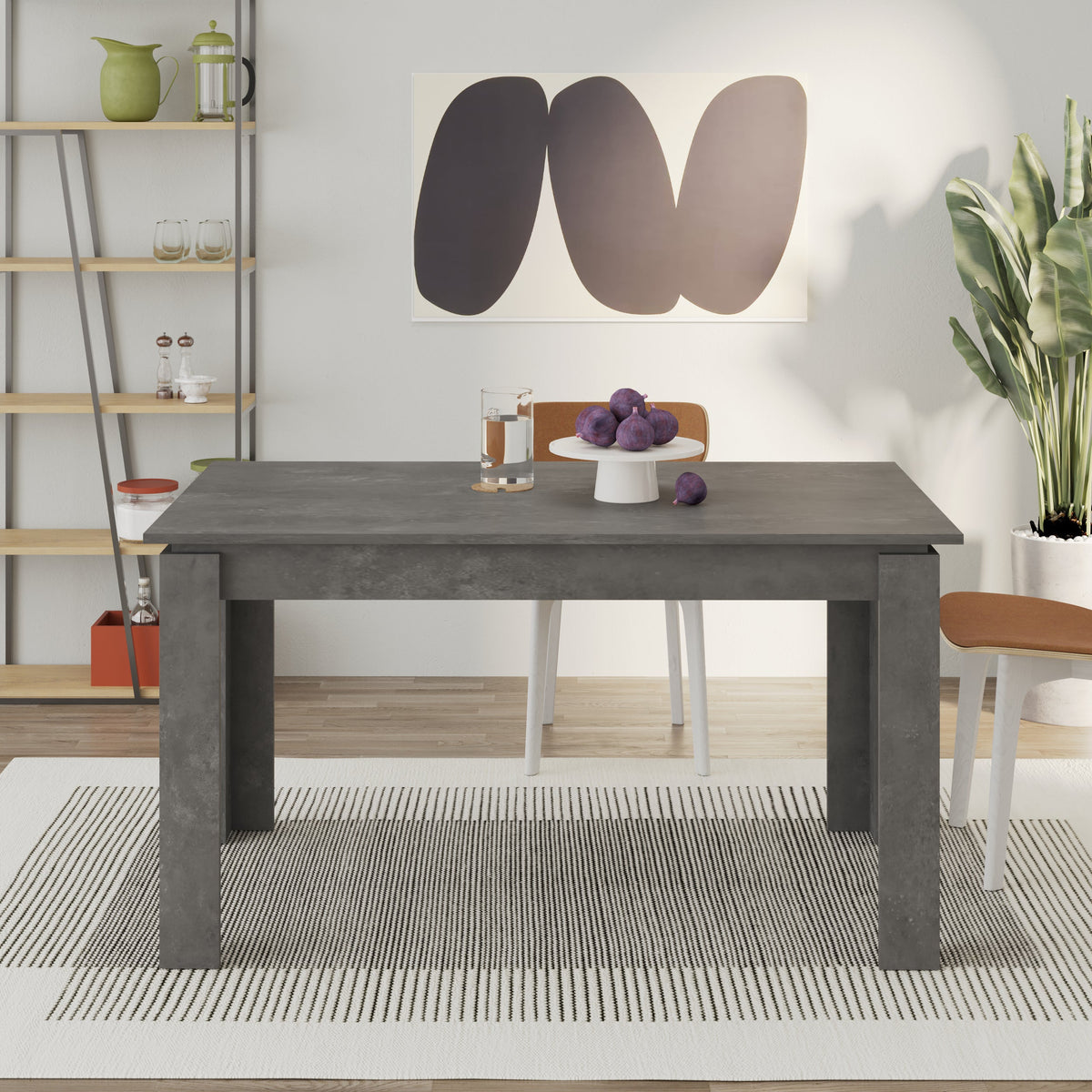Tolmen Extendable Modern Dining Table – Retro Grey - 140/190 cm