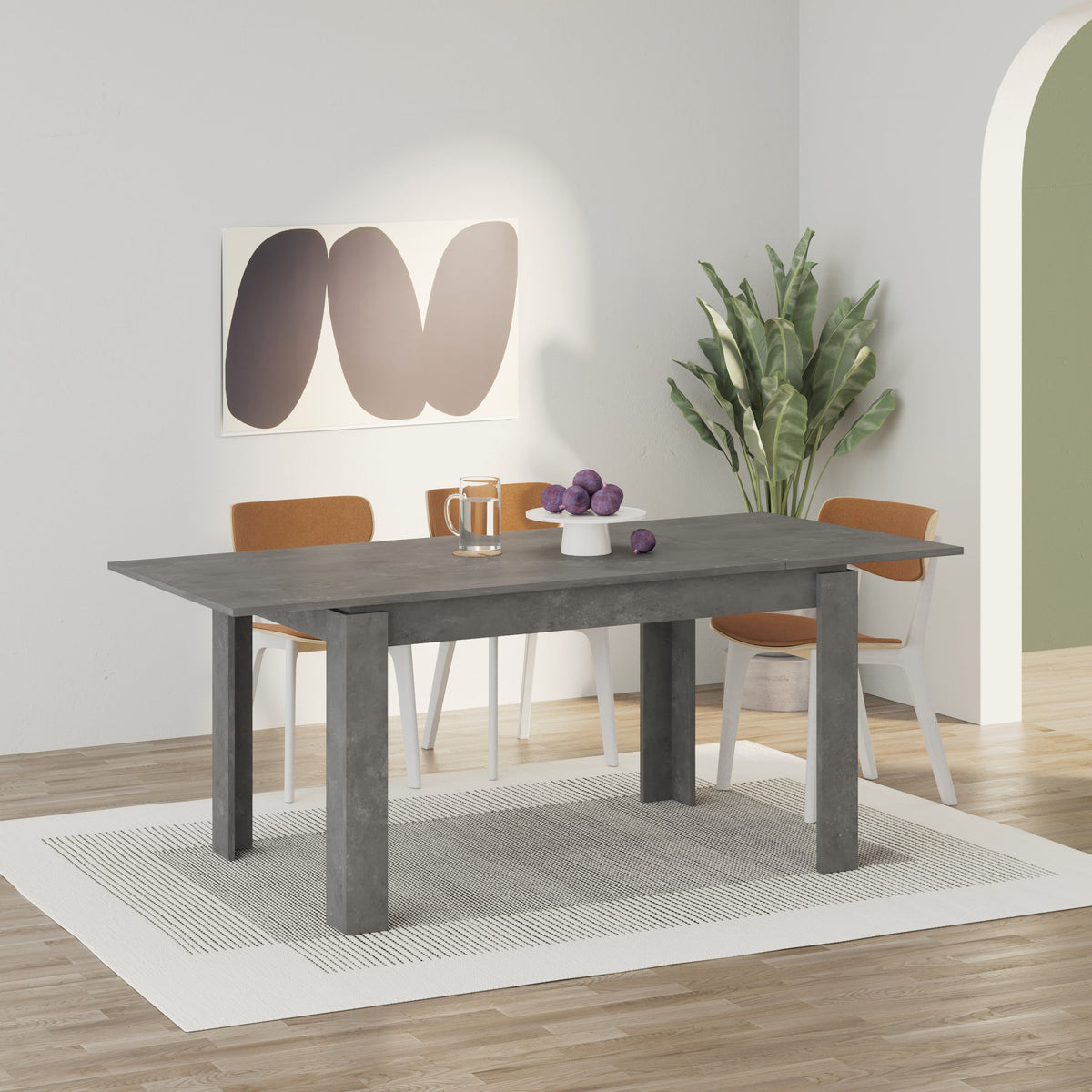 Tolmen Extendable Modern Dining Table – Retro Grey - 140/190 cm