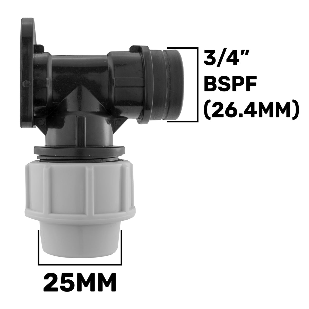 Wall Flange Kit 25mm MDPE + 3/4" Camlock Type B