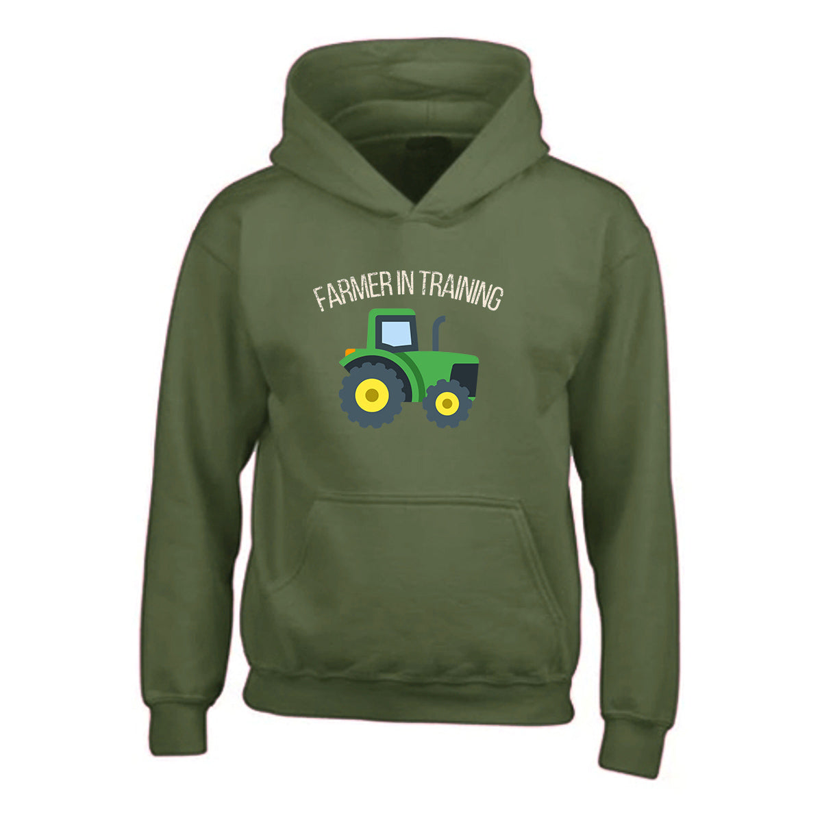 Kids Unisex "FARMER IN TRAINING" Tractor Printed Hoodie