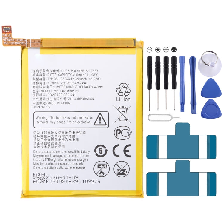 3200mAh Li3931T44P8h806139 Li-Polymer Battery for ZTE Blade V9 / V10 / V9 Vita / V10 Vita / A5 (2020), For ZTE Blade V9 / V10